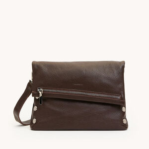 Hammitt VIP Medium convertible crossbody bag Espresso Pebble brown silver new NW